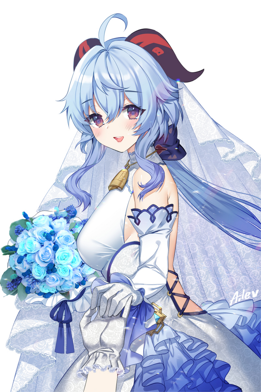 花嫁甘雨#二次元美图#  画师:aile pixiv:109625336