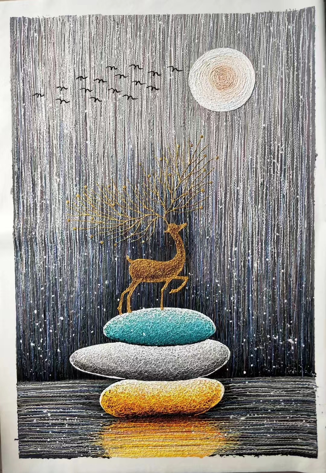 纯手绘家居装饰油画,纯手绘油画作品,作品画芯尺寸为0.6米x0.