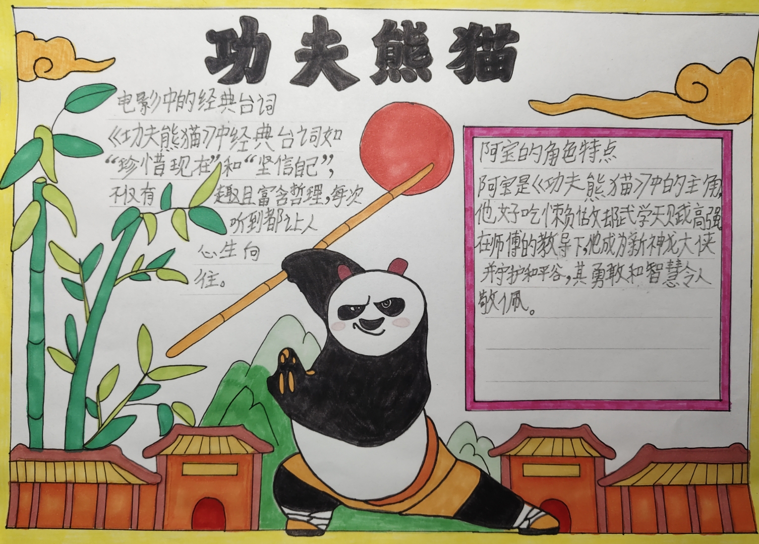 三年级观影手抄报,《功夫熊猫》