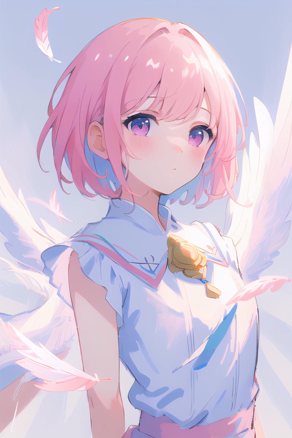 今天遇到了天使美少女,粉色温柔了整个夏天,心情也如棉花糖般甜软.