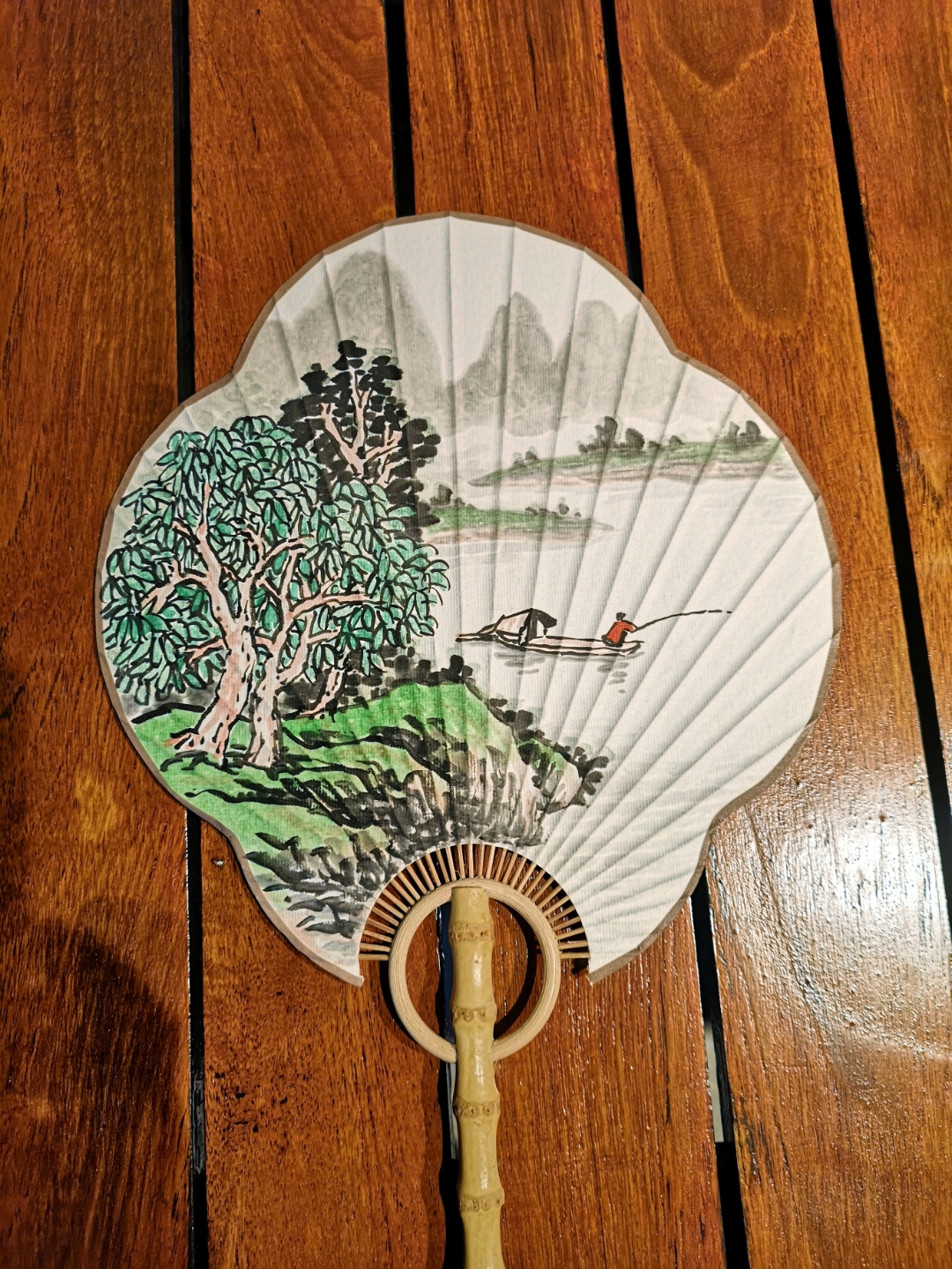 阳朔郑松书画作品:立夏画扇无上清凉#山水画# #国画