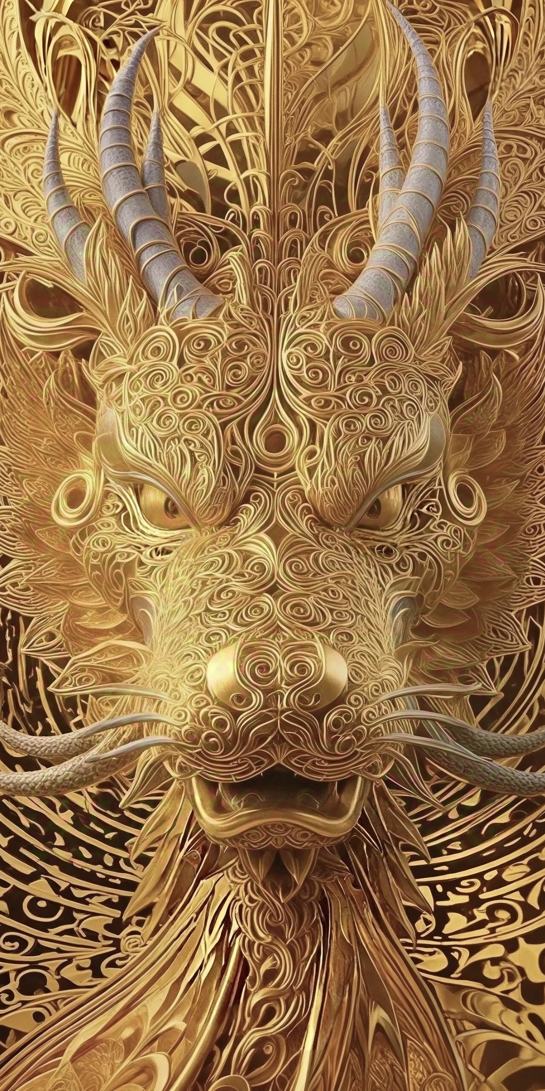 高清神龙图分享 哇!这金色的龙好酷炫,好像真能活过来一样!