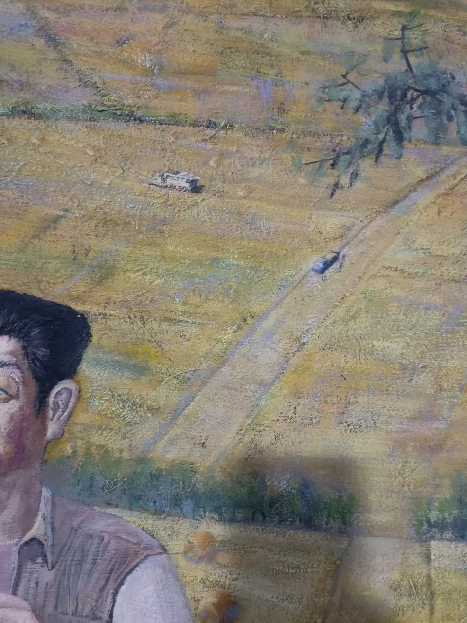 《田园61麦收》规格:150ⅹ150cm;画种:油画;材料:亚麻布,温莎牛顿