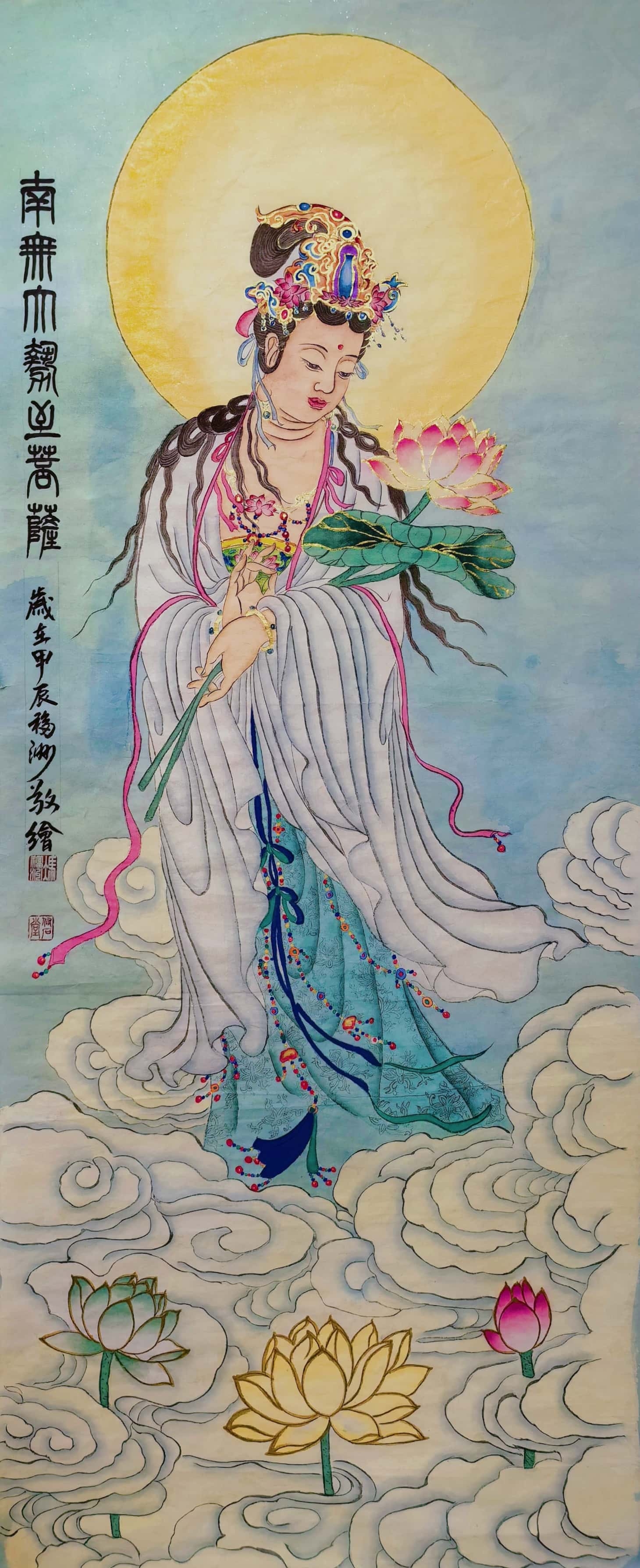 大势至菩萨素描图片