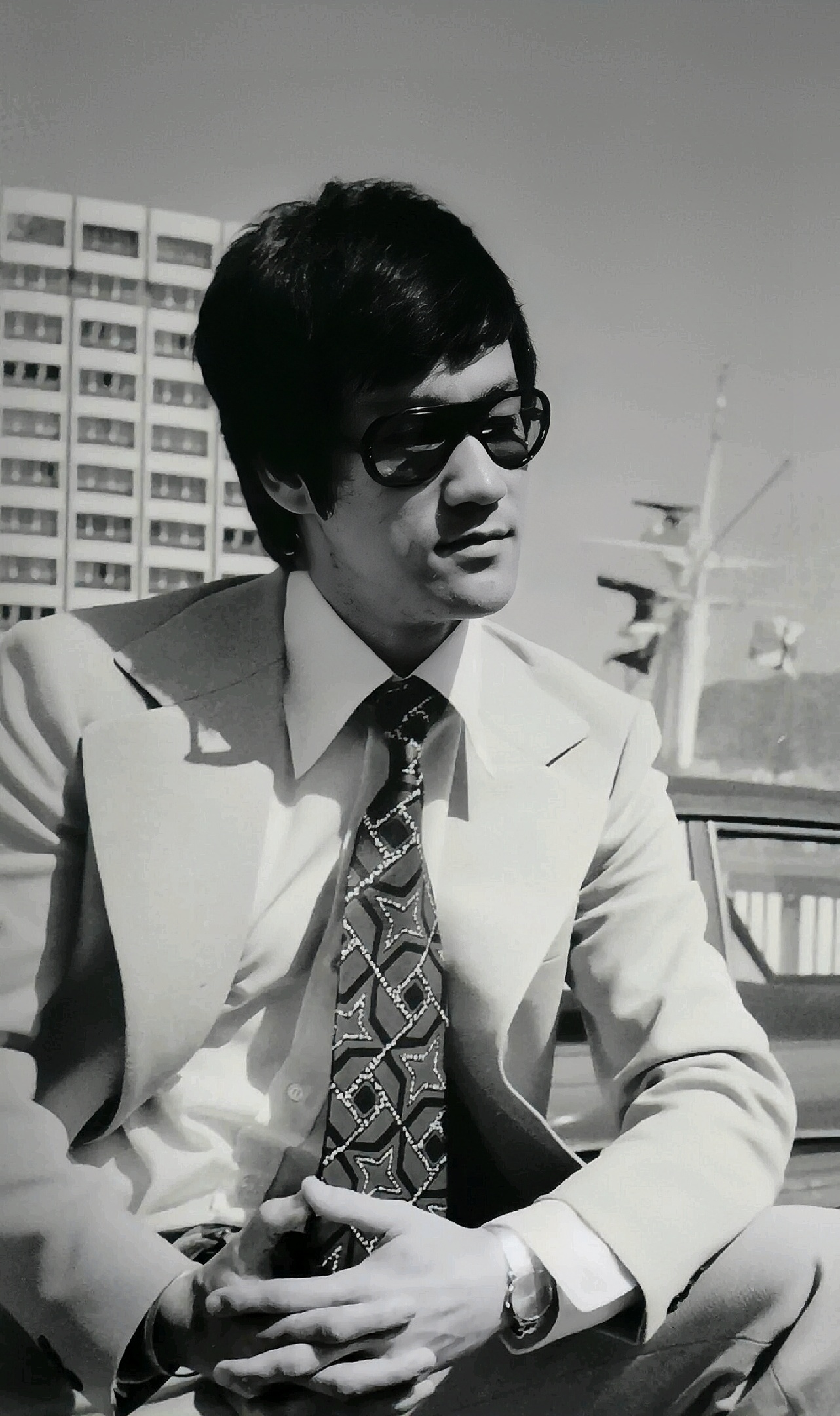 李小龙 照片拍摄于1972年3月,拍摄地点是香港九龙尖沙咀海运大厦顶楼