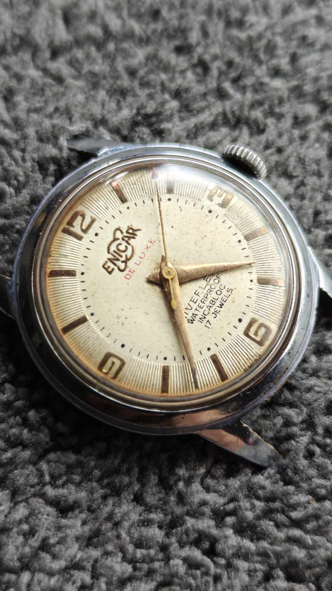 瑞士老牌英纳格经典手动机械表,中号花摆机芯