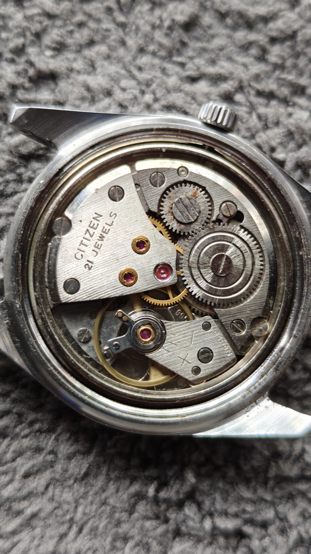 西铁城经典手动机械表,21钻黄金套筒机芯