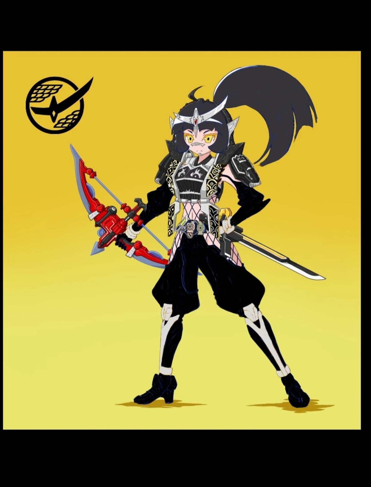 假面骑士娘化,假面骑士铠武·暗暗黑阵羽铠甲形态娘化,已娘化.