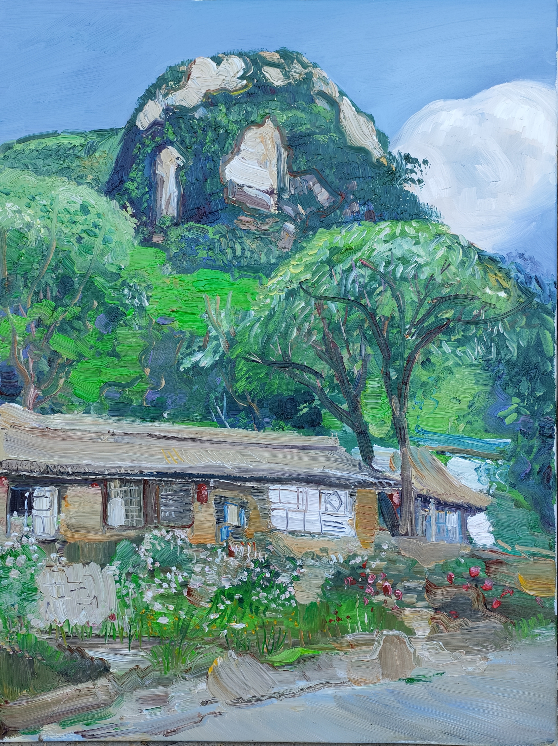 2024年06月在辽宁省辽阳县"核伙沟"夏季写生.作者:张一丁