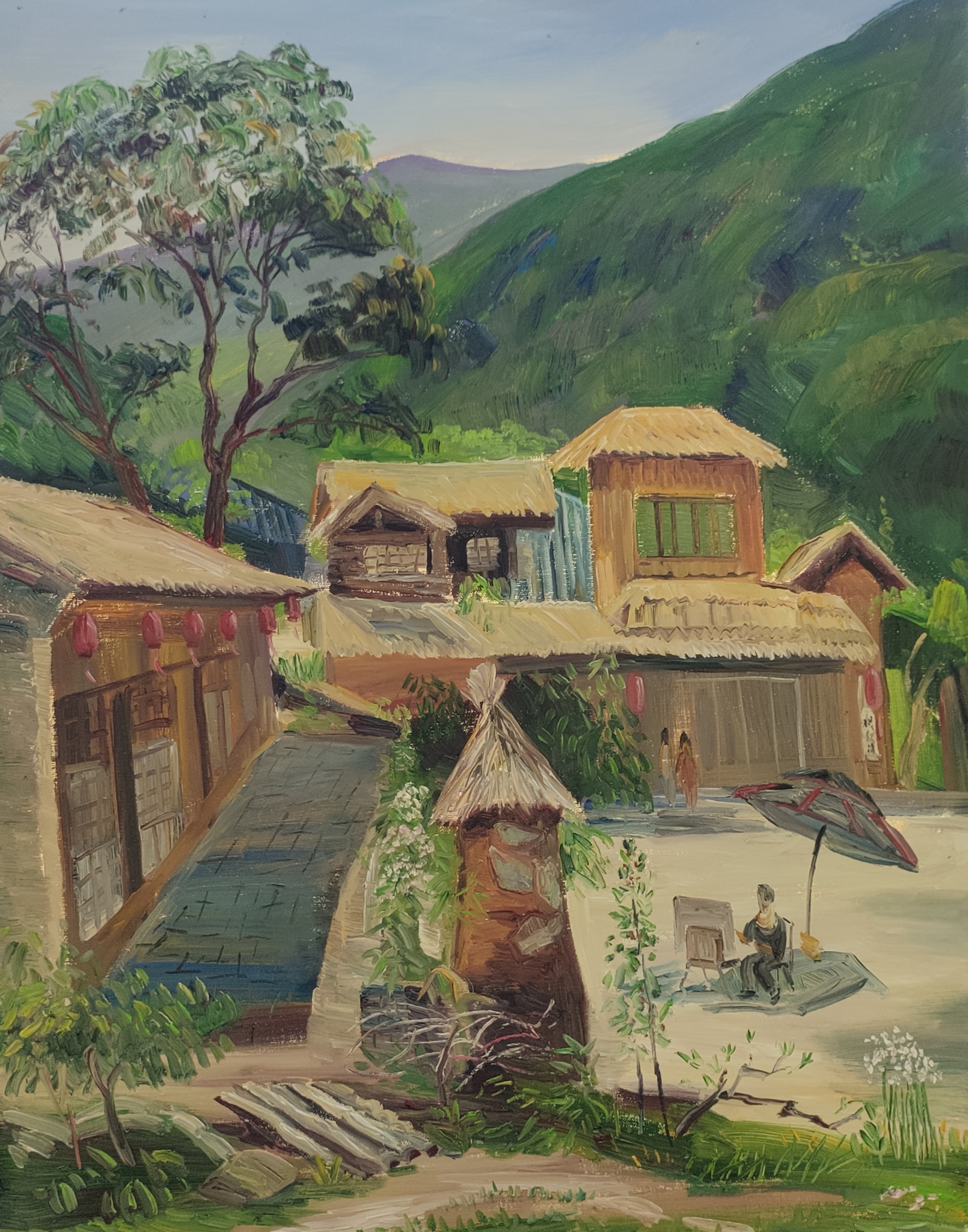 2024年06月在辽宁省辽阳县"核伙沟"夏季写生.作者:张一丁