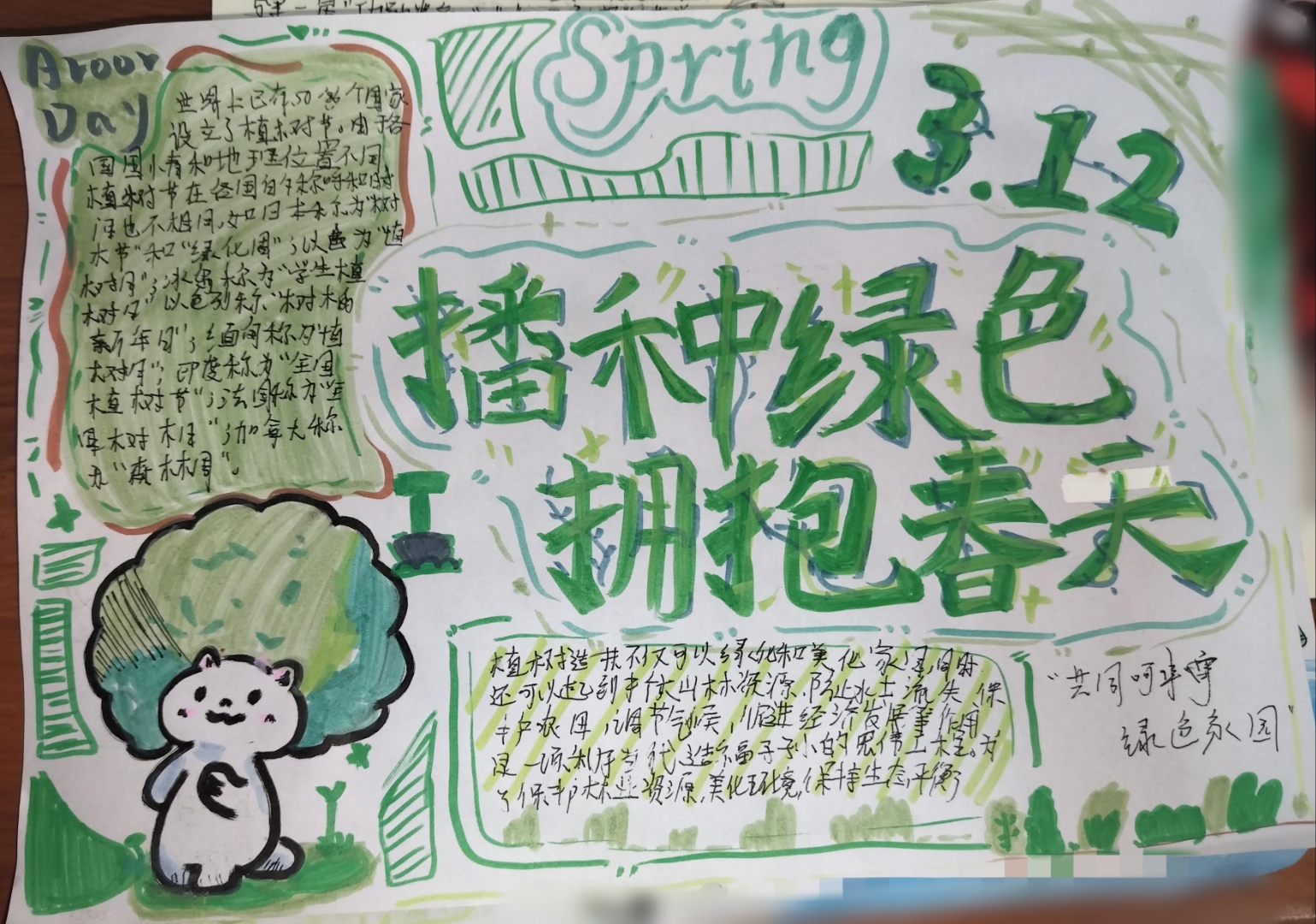 植树节手抄报