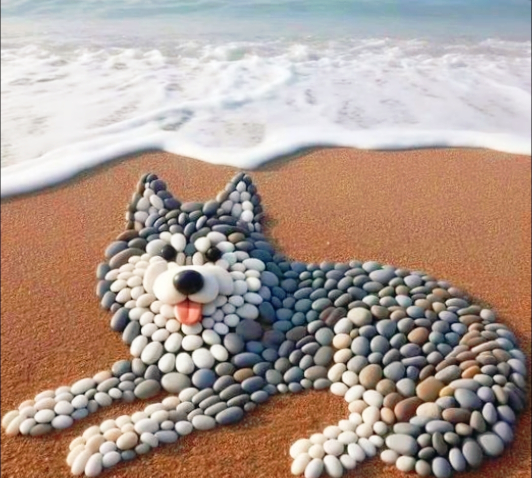 每一块鹅卵石都仿佛被赋予了生命,这样独特的作品,你喜欢吗?