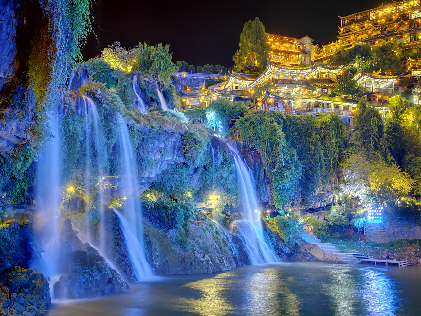 芙蓉镇夜景绝美