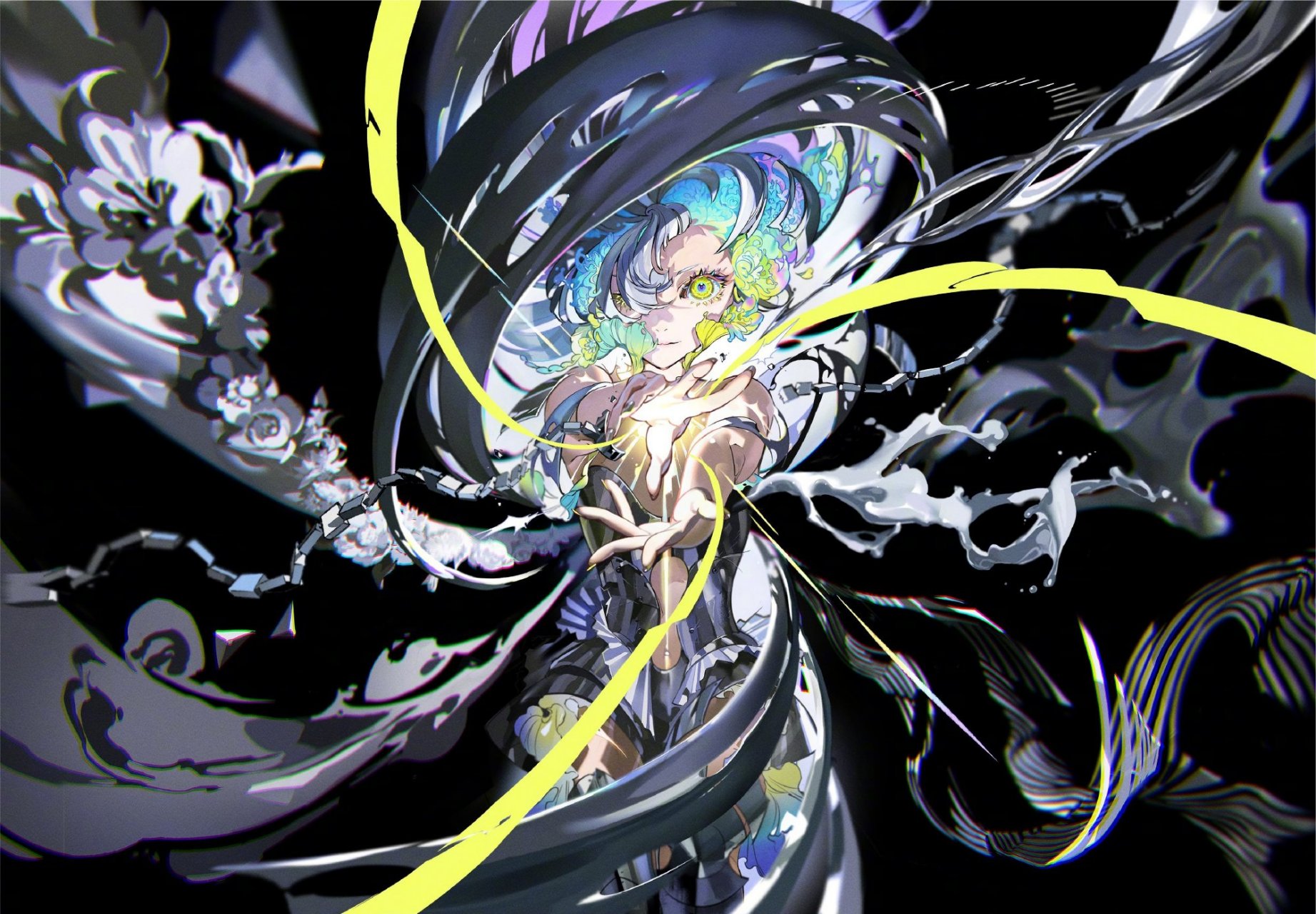 复古配色画风 动漫插画参考 米山舞 676767