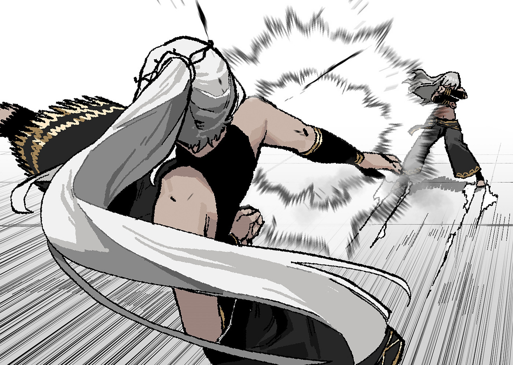 明暗清晰的打斗动态美感 动漫插画参考 gogalking 太太 ​​​