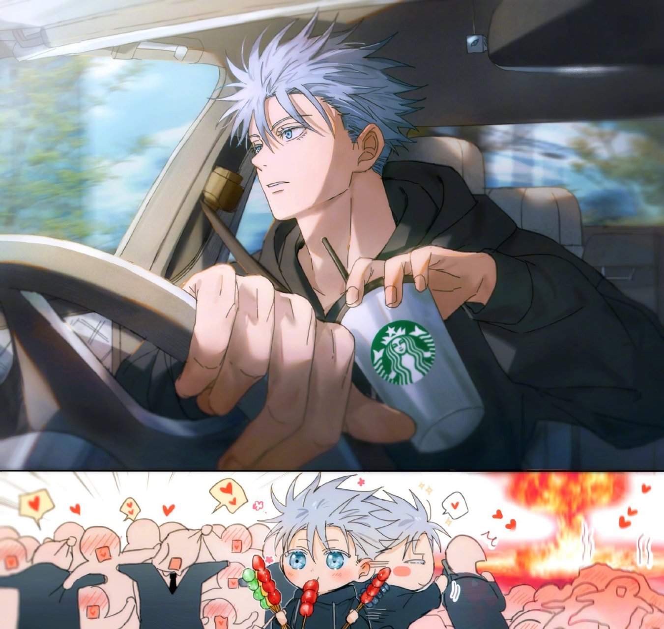 咒术回战#  yoon太太 新绘 五条悟,神仙画风太爱了!