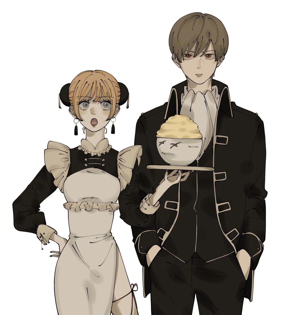 银魂# 总悟和神乐,妖怪夫妇配一脸!