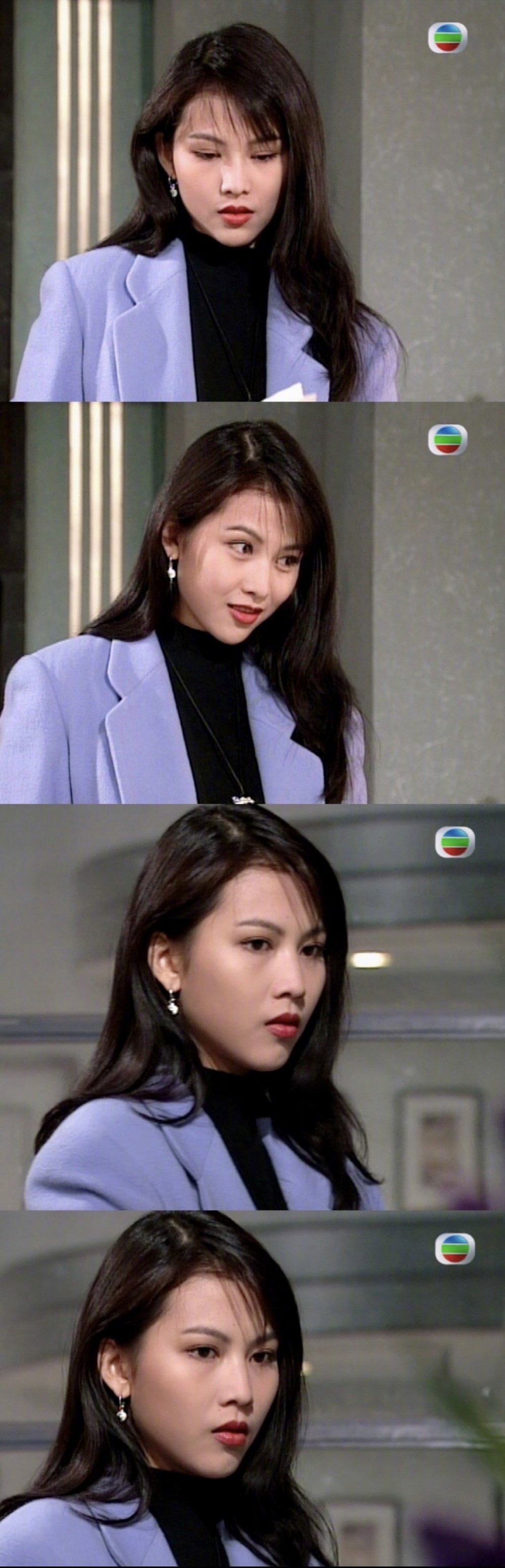 1993年家庭伦理剧《天伦》中蔡少芬的妆发穿搭,真的很好看,估计今年又