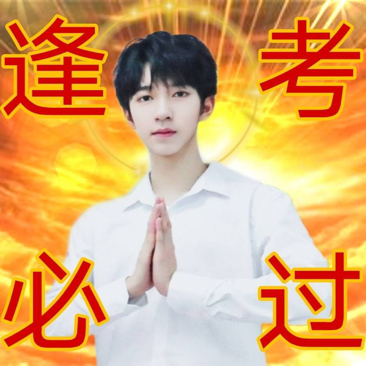 贺峻霖保佑我逢考必过,保佑我考的全会,蒙的全对,保佑我可以取得好