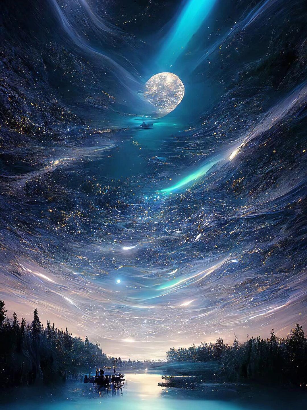 打开护眼模式,亮度调高,您将看到不一样的星空#星空##壁纸