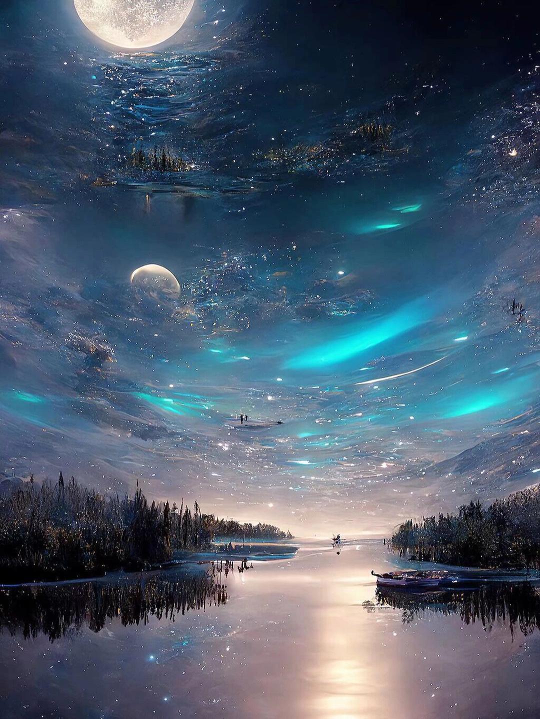 打开护眼模式,亮度调高,您将看到不一样的星空#星空##壁纸