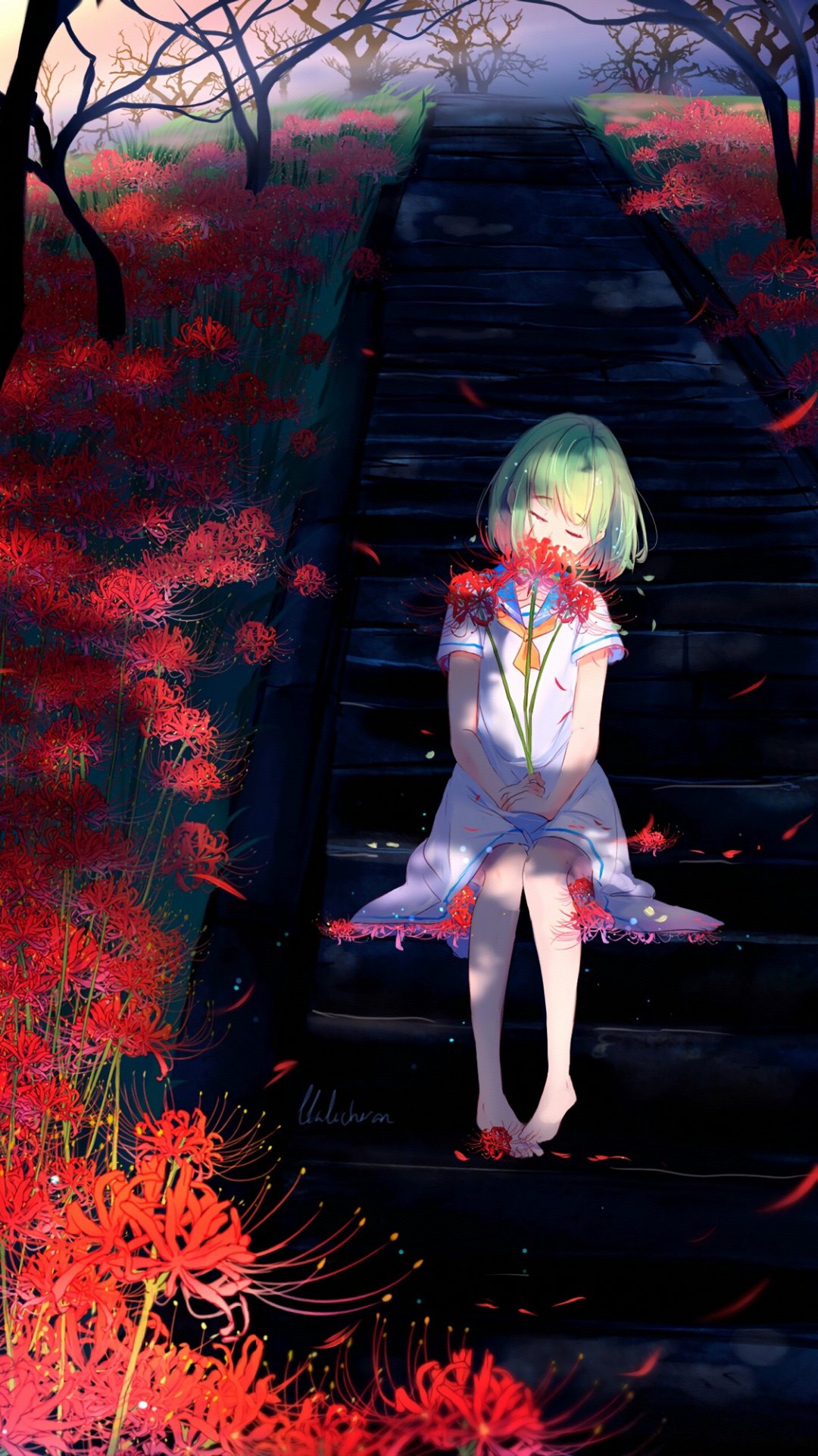 彼岸花开,如血染残虹,爱成空,今非昨,回眸长望,难舍千般情