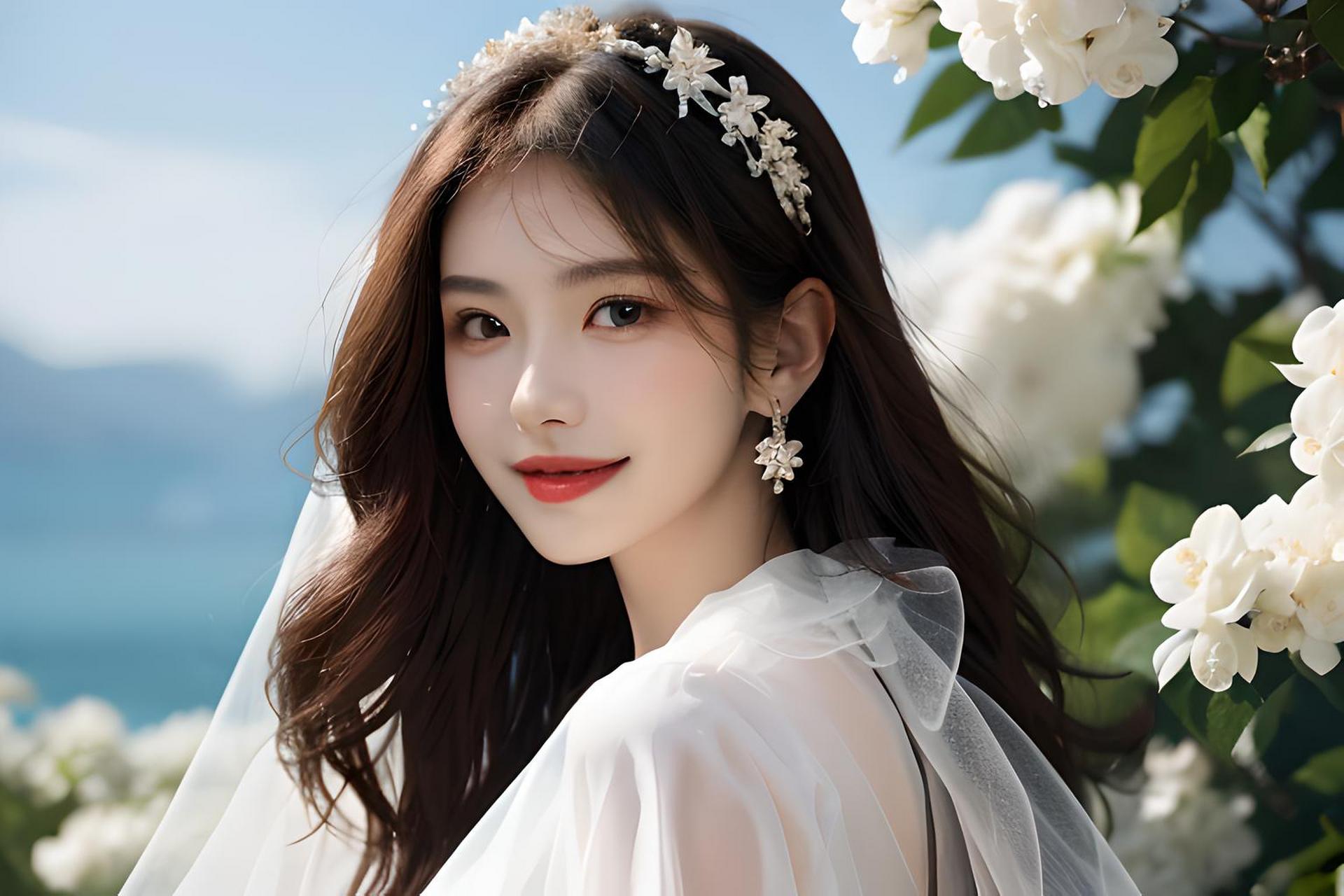 戴头纱的美丽小姐姐