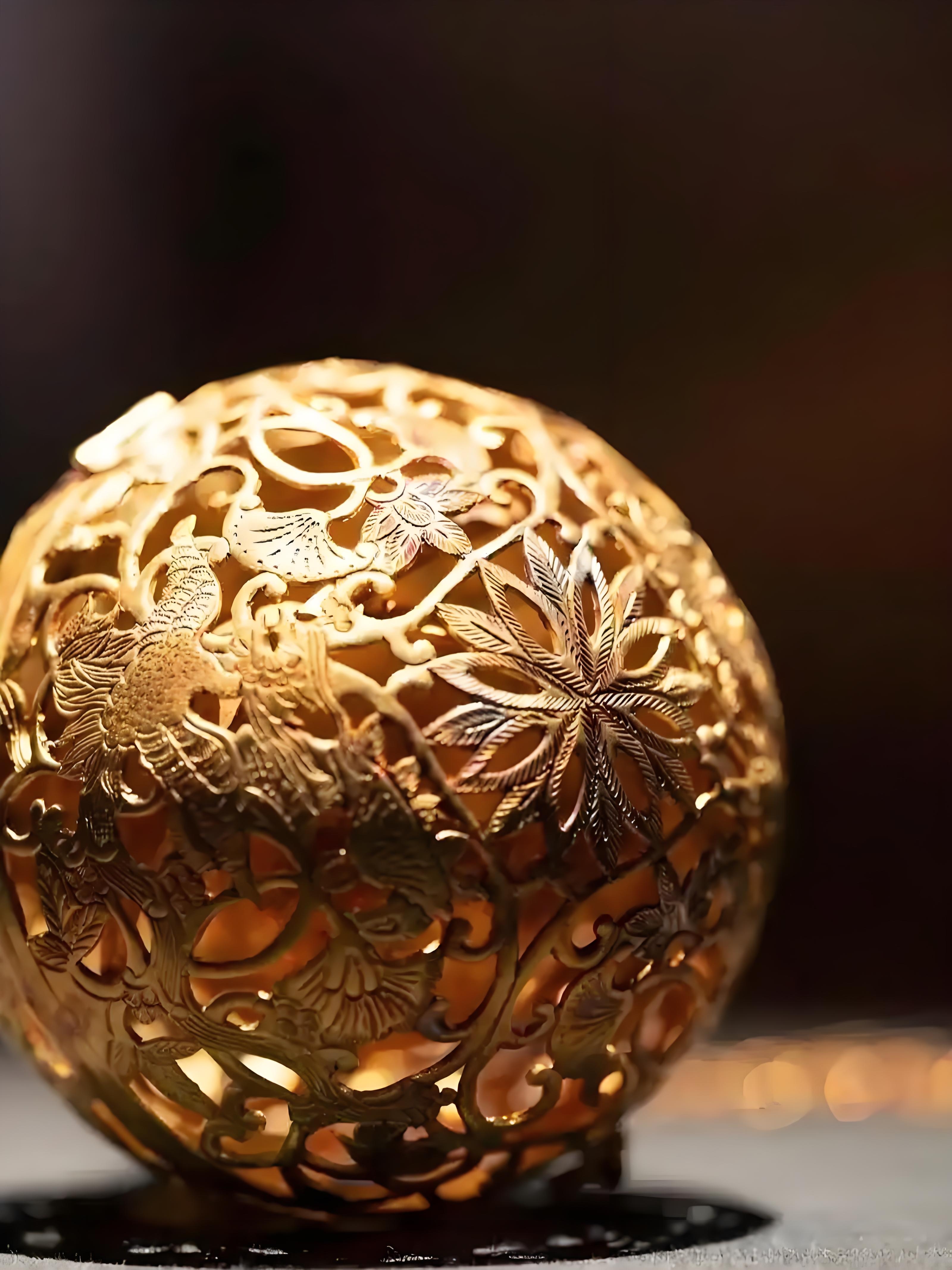 唐代镂空鎏金香囊:古艺风华,慧心巧制,其径仅 6