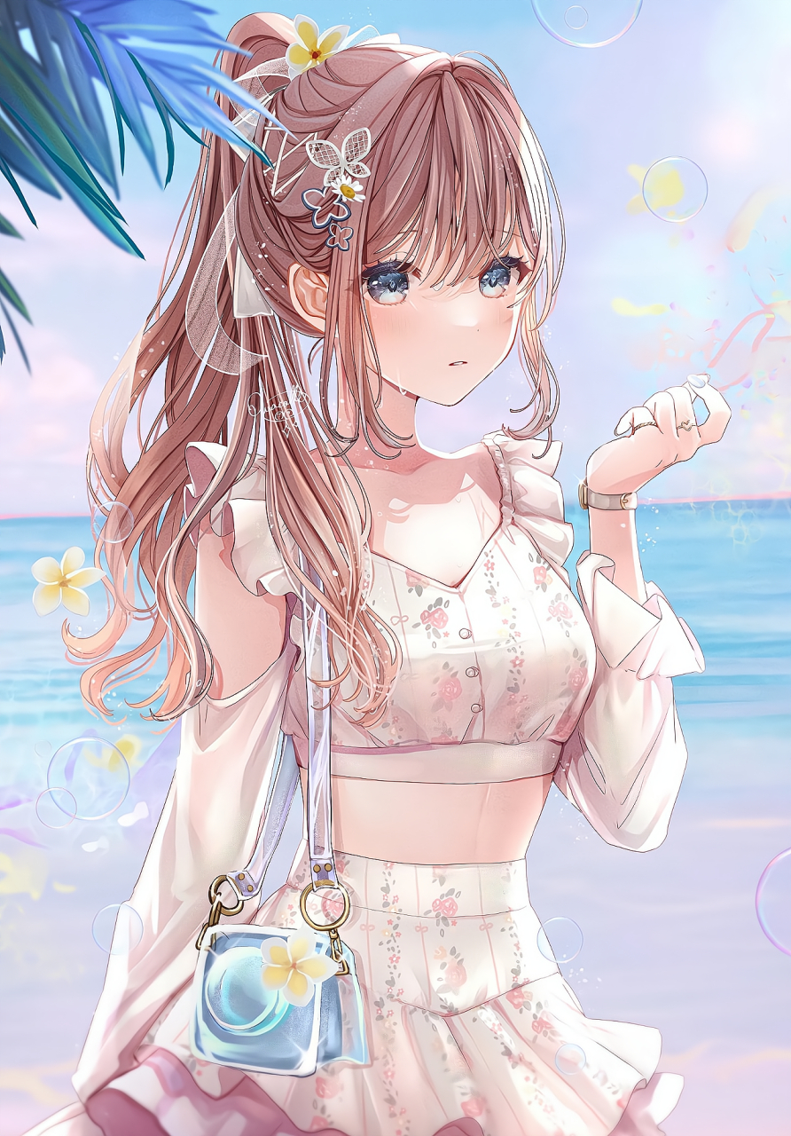 ぷらこ 准备去海边约会的少女,不知道要便宜哪个小子[二哈]#二次元美