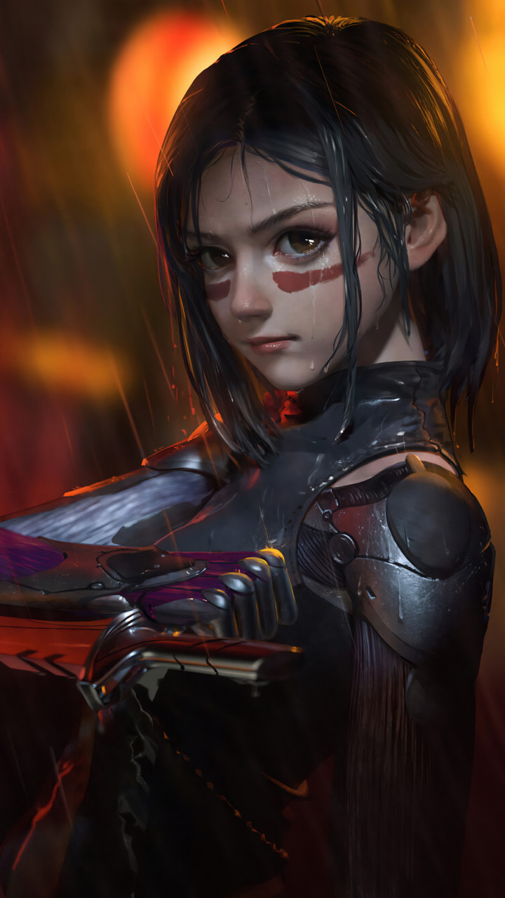 阿丽塔同人cg插画人像插画