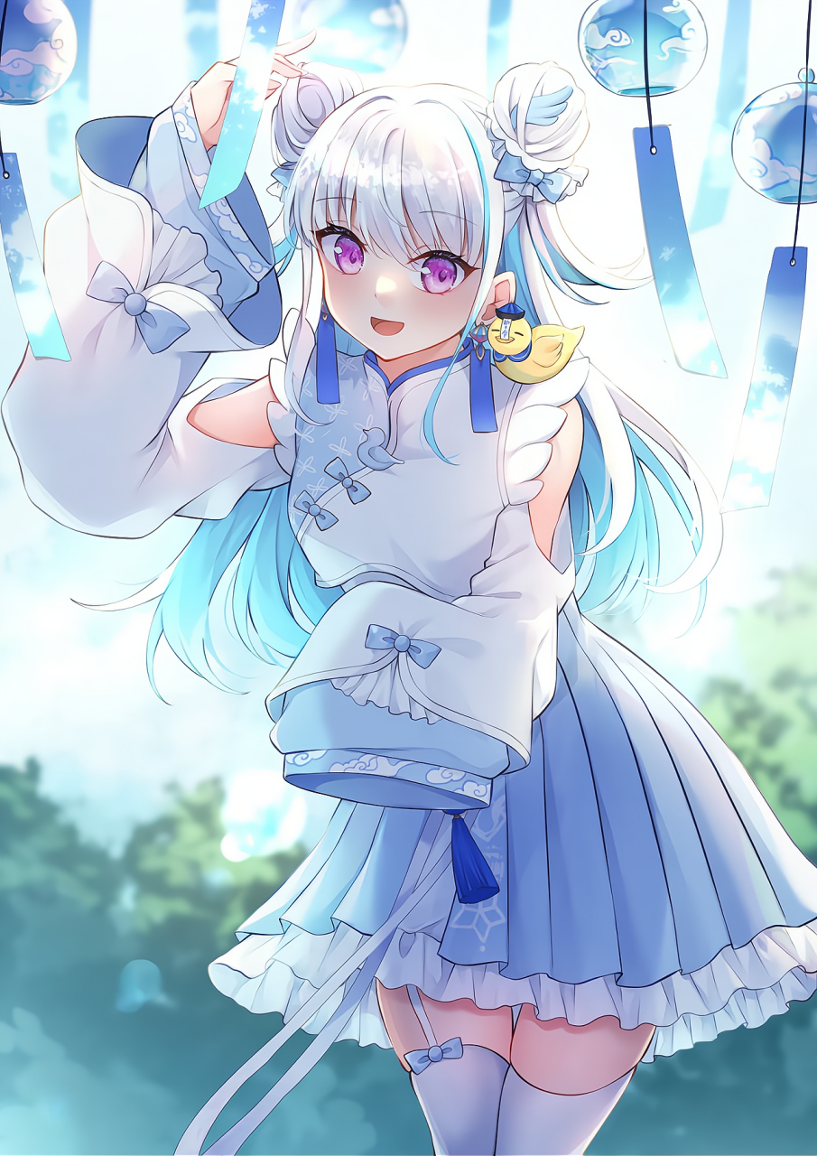 超适合夏天的双丸子头!#二次元美图