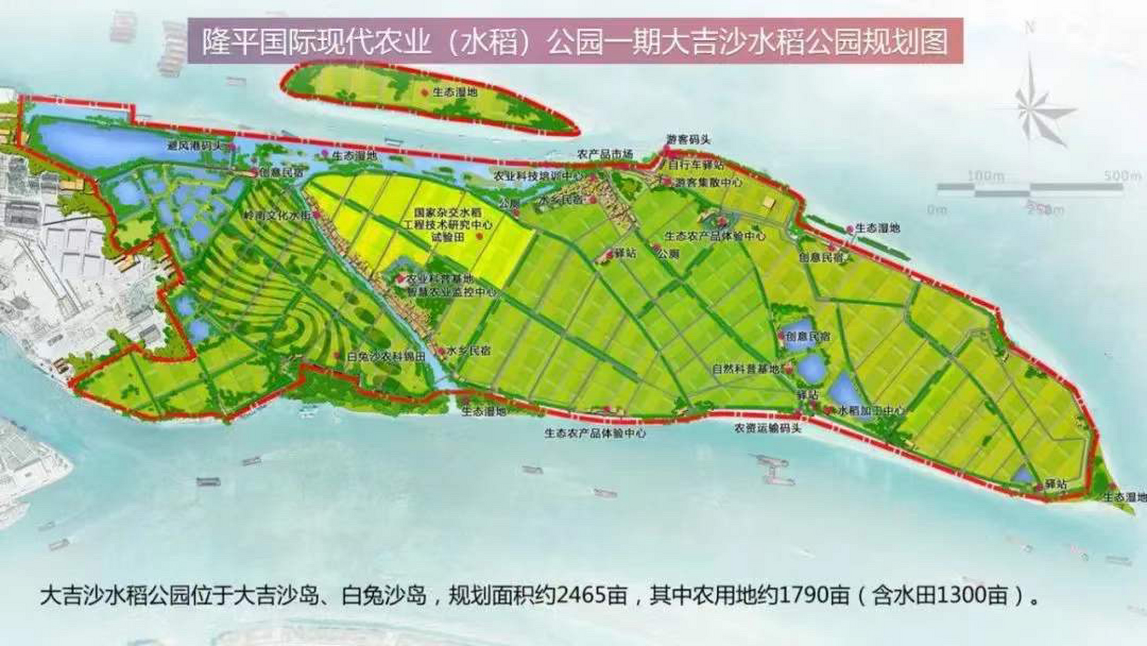 隆平公园大吉沙片区,规划种植1300亩高标水田,现已完成160亩国家