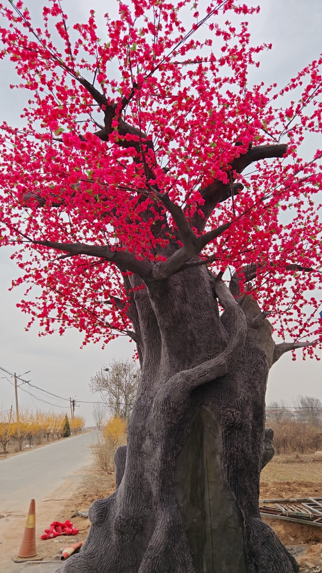 河北天成怡景专业制作假树园林工程 天成怡景桃花树制作厂家,在寂静的
