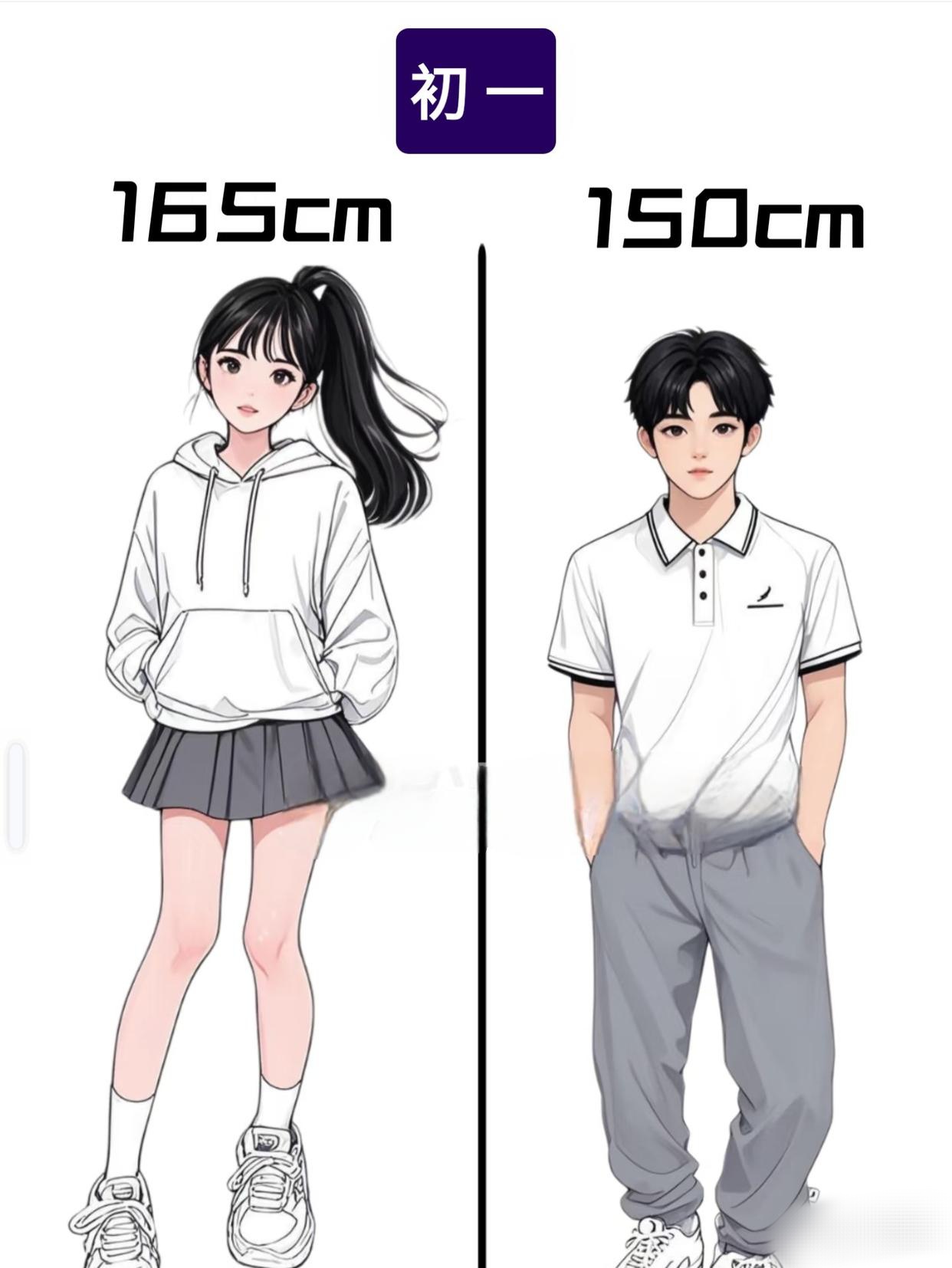 男生女生的身高差异 真的太真实了!