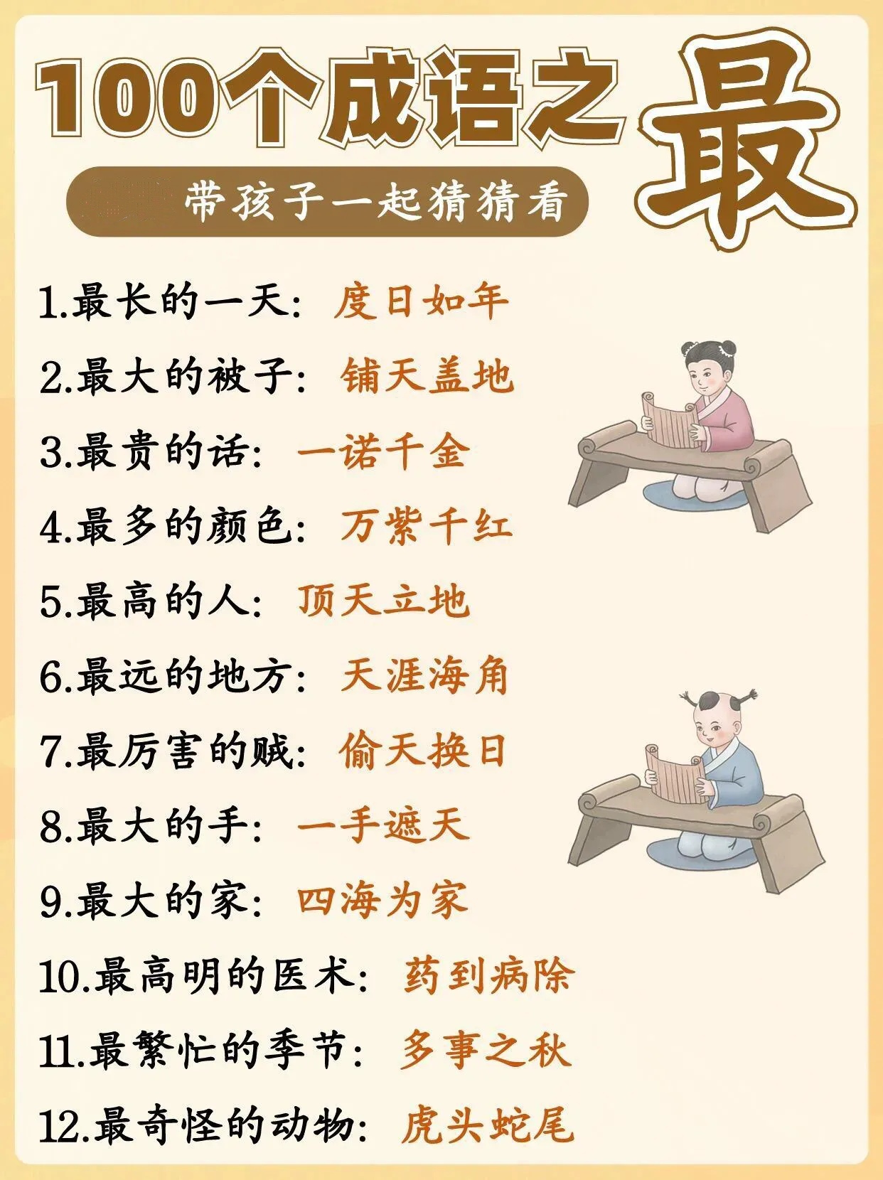 孩子教育#  成语积累,乐在其中,亲子活动