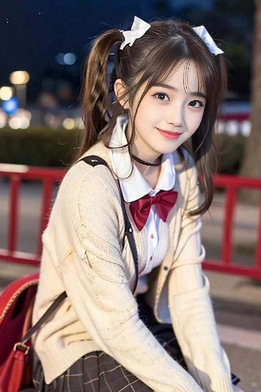 日常穿搭#  清新甜美的双马尾展现出的小仙女范.