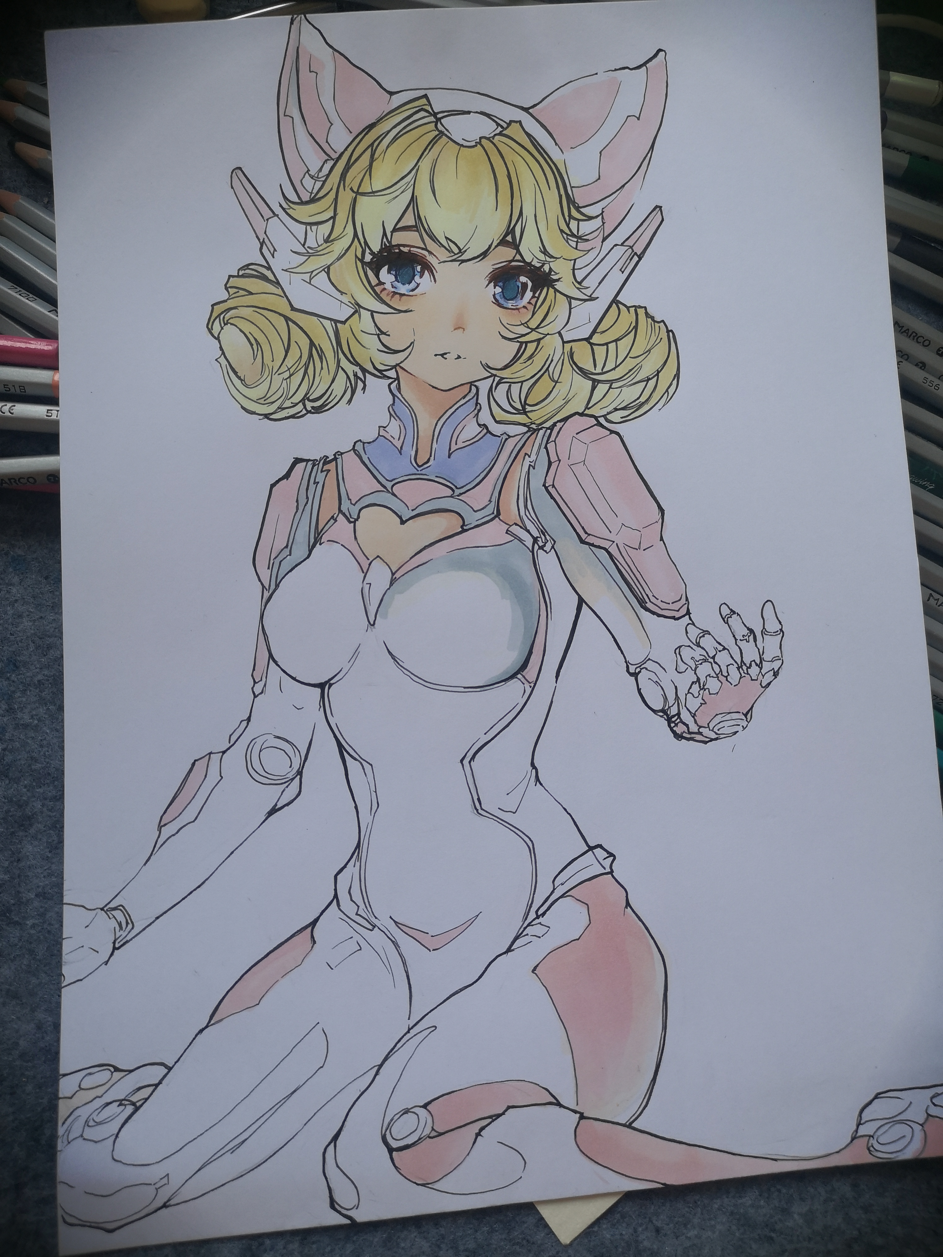 王者荣耀英雄人物彩铅手绘系列妲己