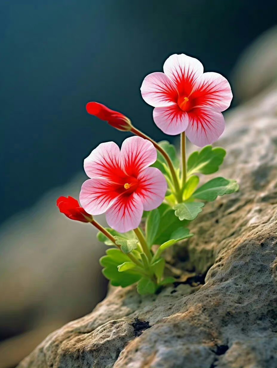 哇,这朵花好坚强,长在石头缝里还能开得这么灿烂!