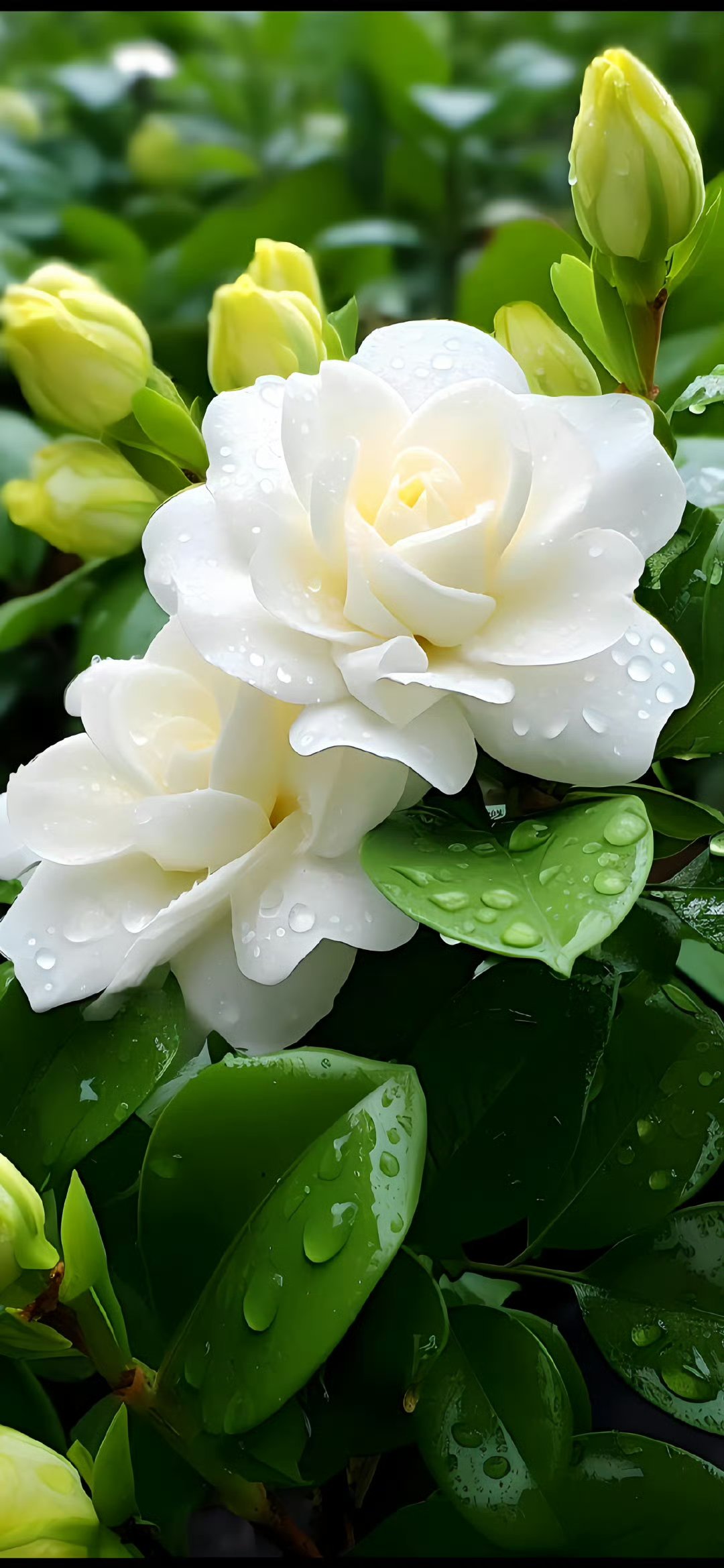 雨露滋润下的白色玫瑰,清新脱俗,宛如初晨的露珠,纯洁无瑕
