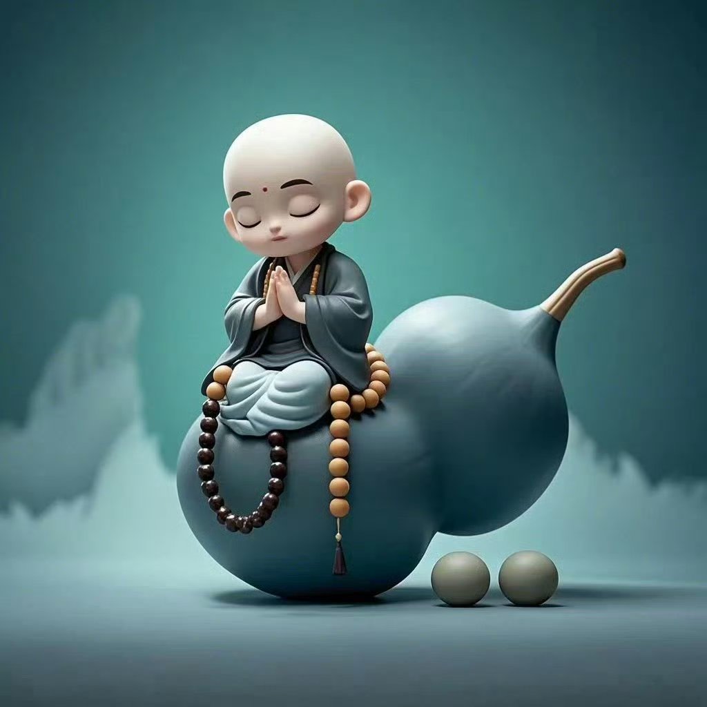 小和尚静静打坐,禅意浓浓,仿佛能净化心灵