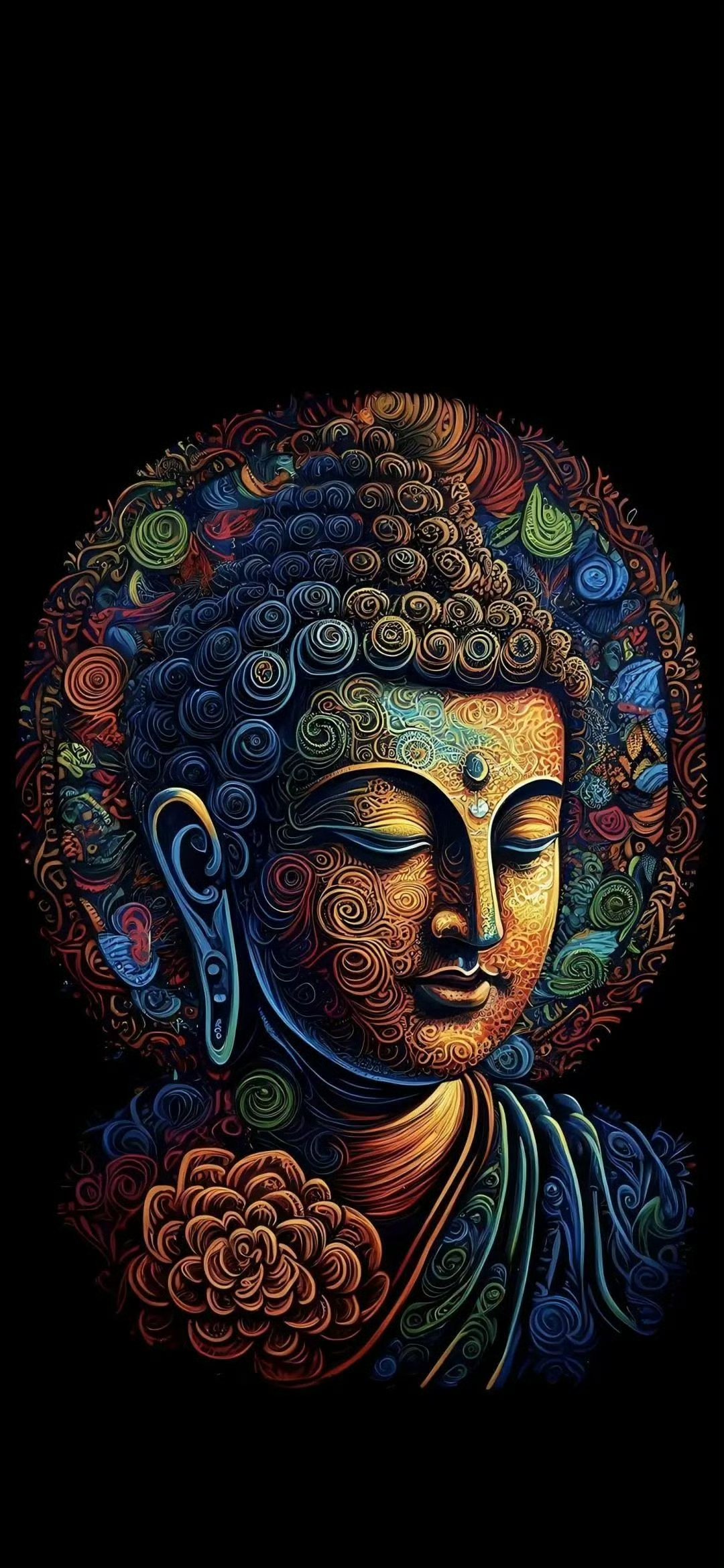 这幅佛像的配色也太美了吧,感觉心灵都被净化了