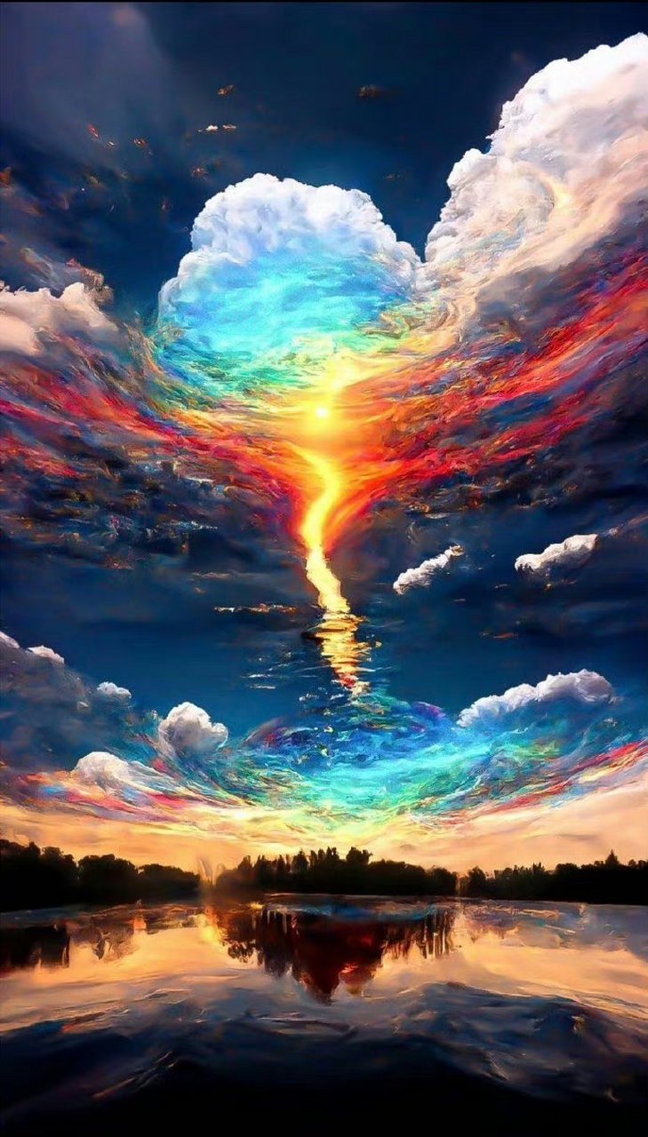 七彩祥云好兆头