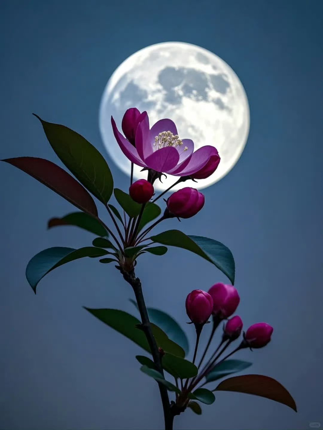 今晚的月光真美,就像这朵花一样迷人