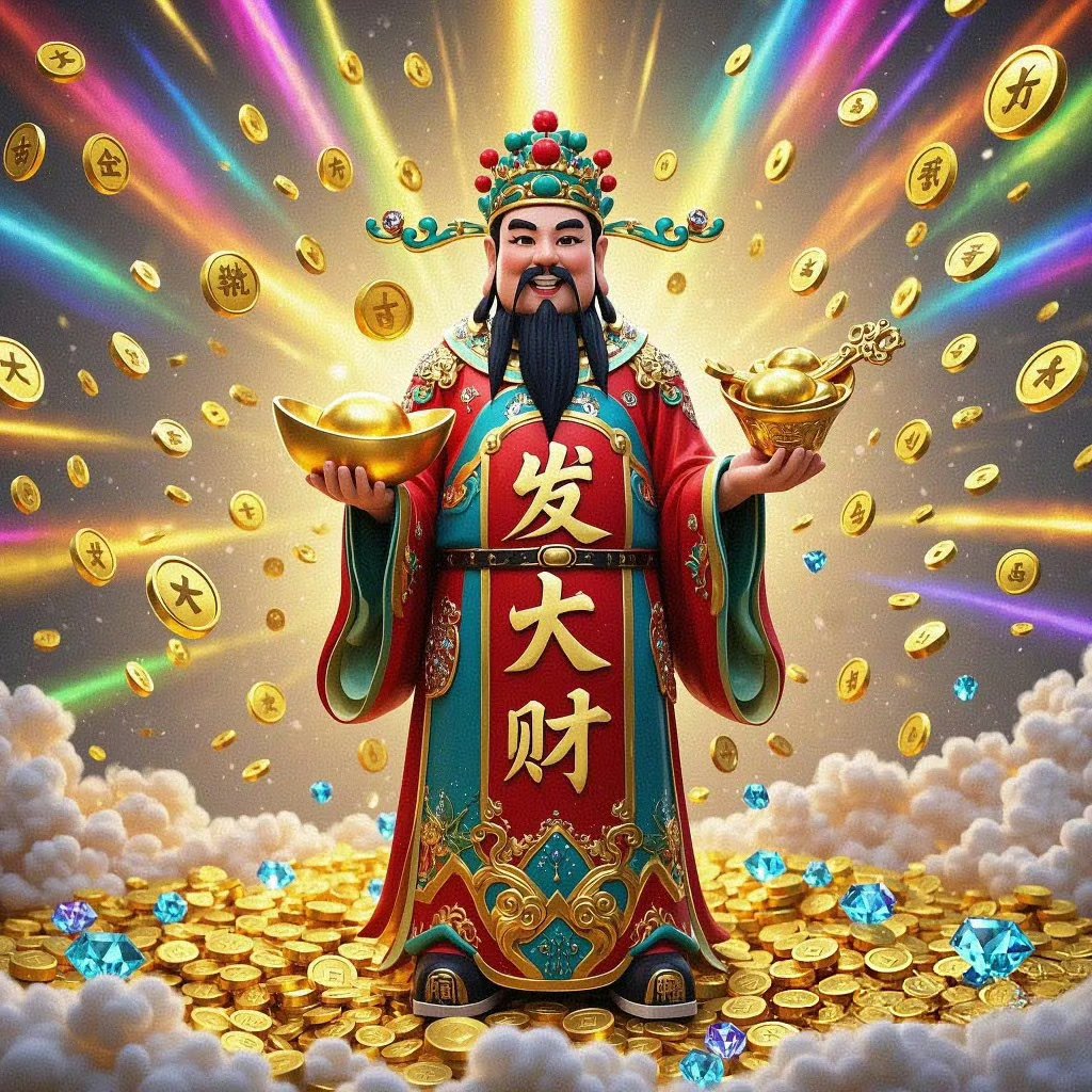 我发大财,财神爷保佑,金币雨下不停!