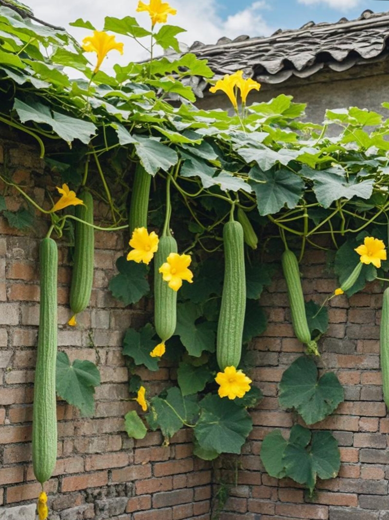 老家瓦房顶上缠瓜滕,让我忆起儿时,村里那条青石板路.