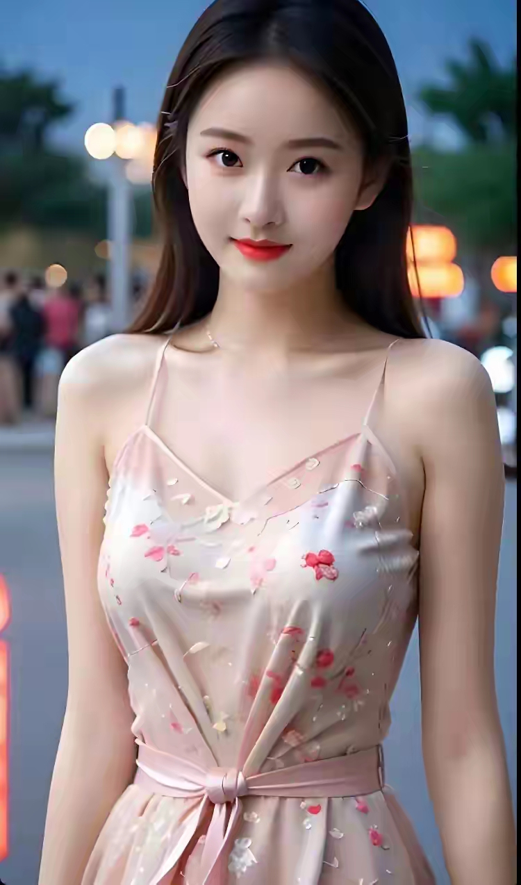 夜幕下的温柔倩影,城市街灯下的优雅女士