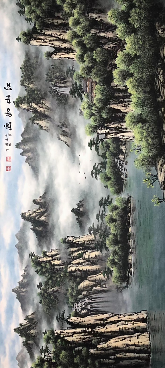 徐国维彩墨山水画