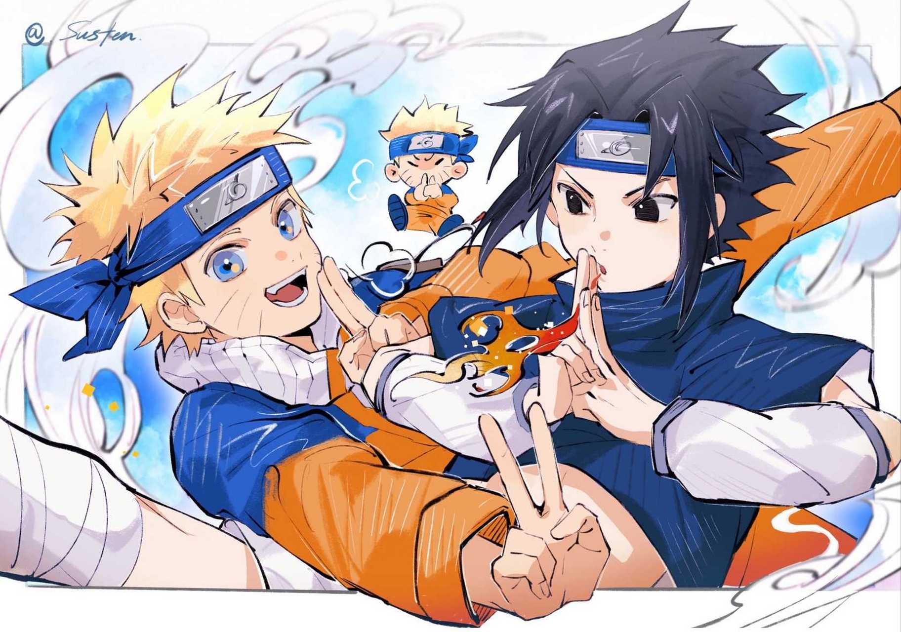 火影忍者鸣人,佐助,旗木卡卡西宇智波带土 #动漫壁纸