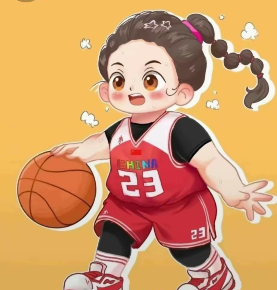 卡通女生打篮球的卡通图片微信头像可爱奥运冠军篮球李昕漫画图片大全