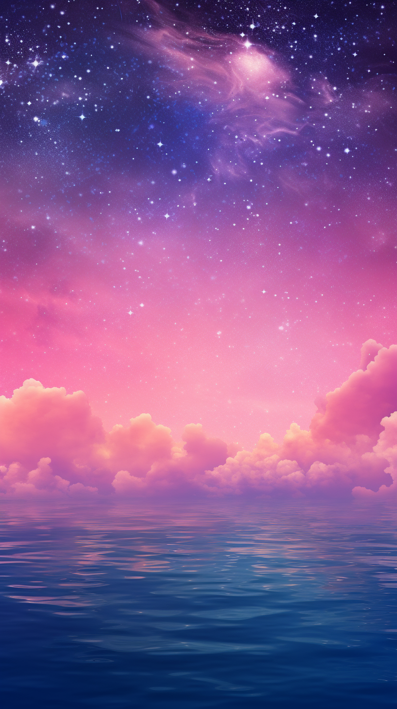 海边梦幻粉色海洋